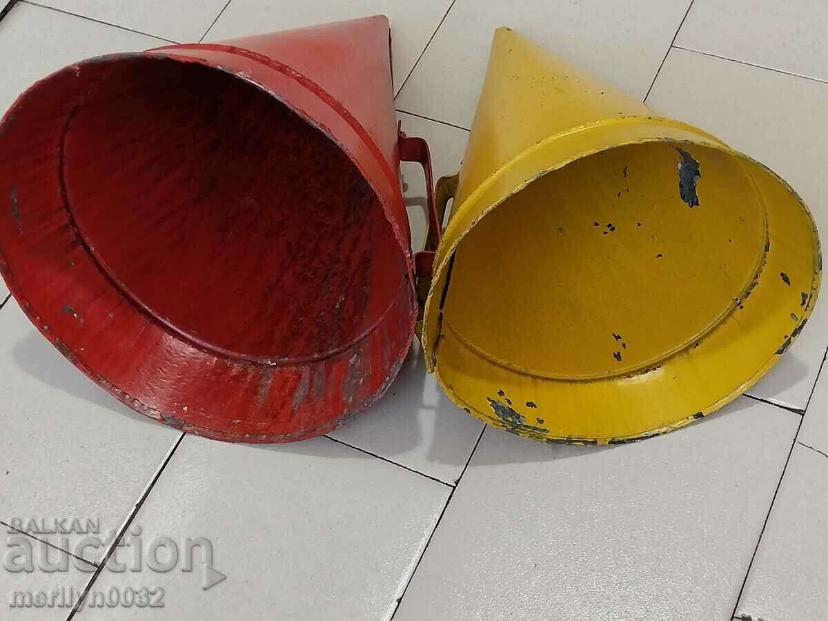 Old metal bin, a pair of 2 pieces, from a park early in the 1960s, NRB - 5 Old metal bin, a pair of 2 pieces, from a park early in the 1960s, NRB - 5