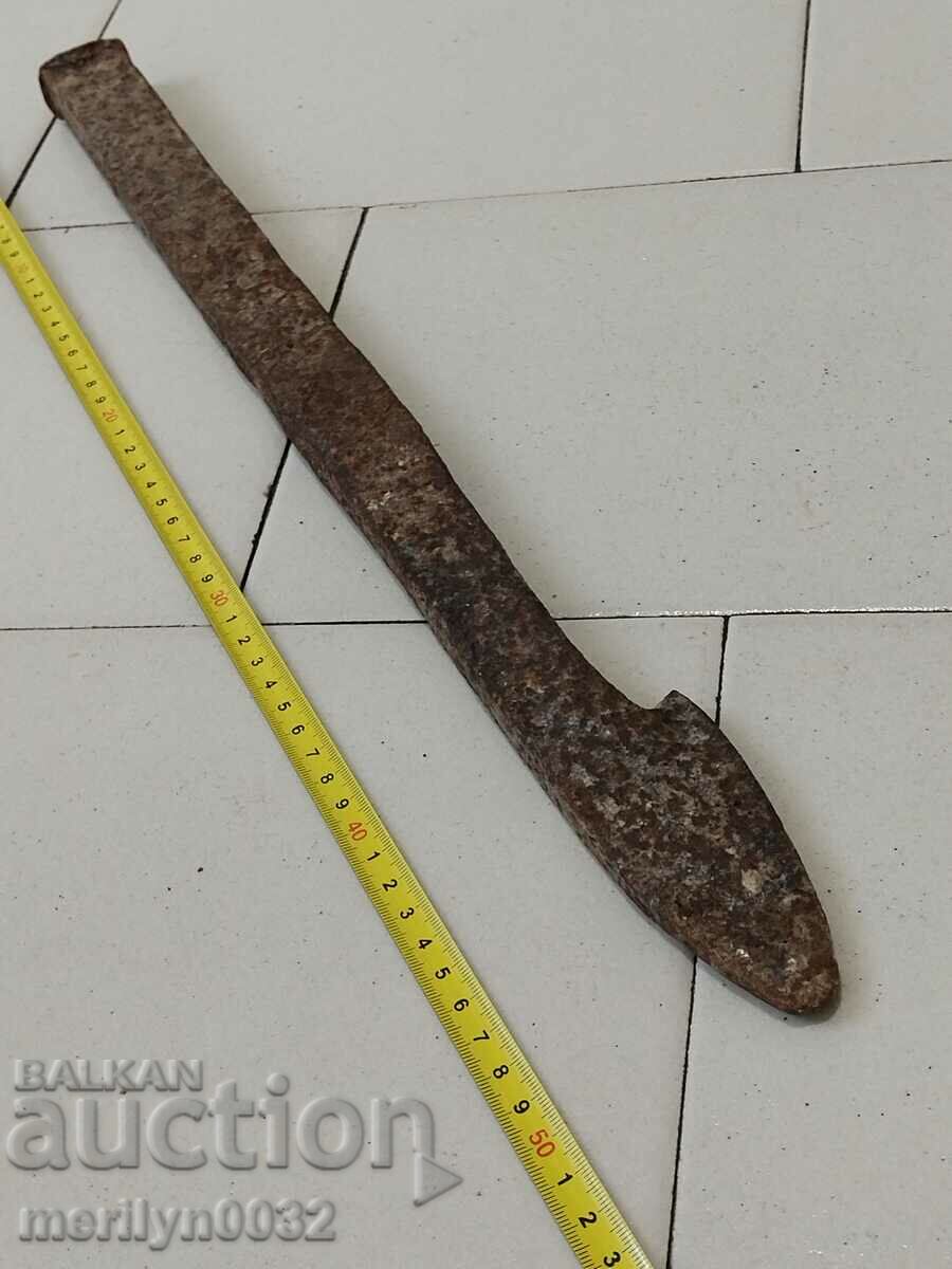 Delivery of Hand-forged ploughshare from an old plough, wrought iron flail Delivery of Hand-forged ploughshare from an old plough, wrought iron flail