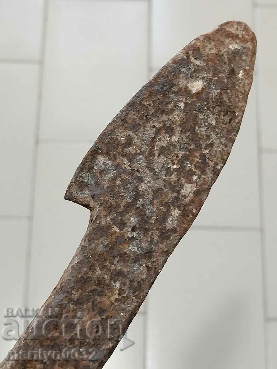 Hand-forged ploughshare from an old plough, wrought iron flail - 5 Hand-forged ploughshare from an old plough, wrought iron flail - 5