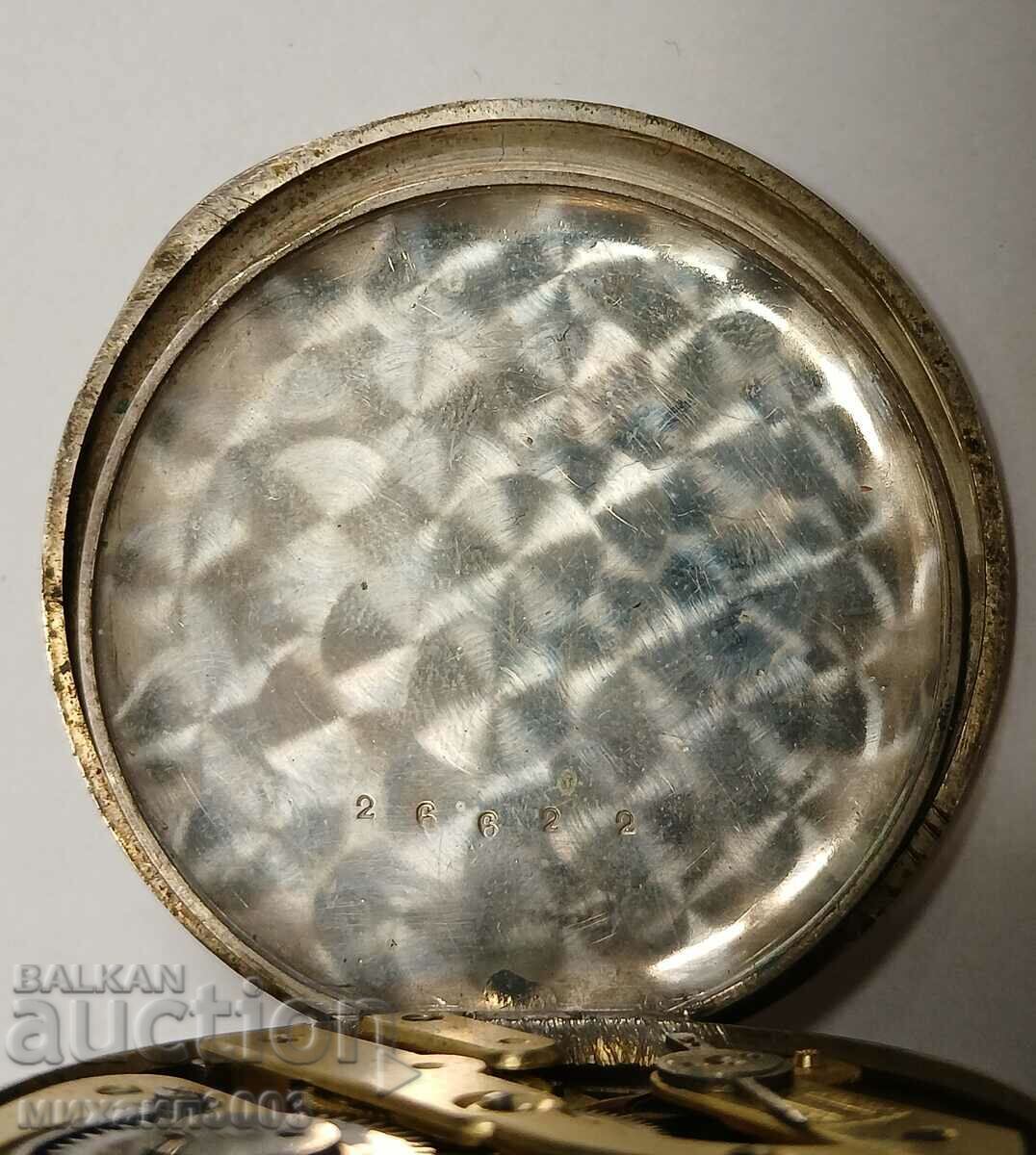 SOLID SWISS SILVER POCKET WATCH - 5