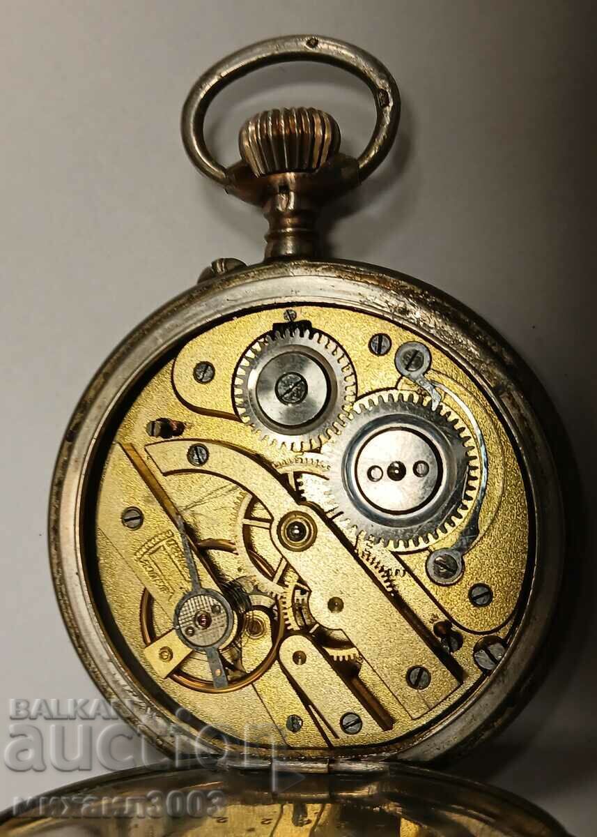 SOLID SWISS SILVER POCKET WATCH - 6