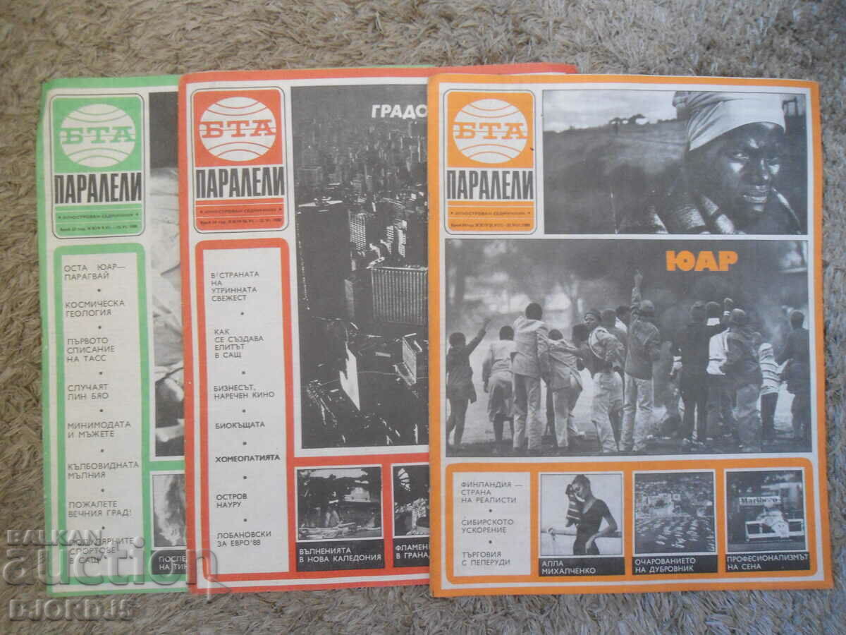 Revista „BTA Parallels”, numărul 23, 24 și 34 din 1988.