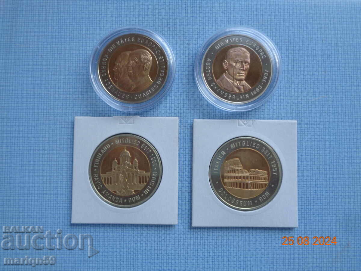 UNC euro coins minted 1995 different UNC euro coins minted 1995 different