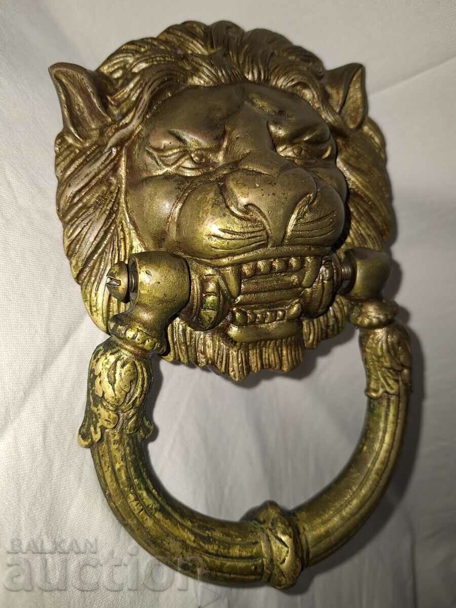 Old Large Heavy Bronze Lion Neck Knocker