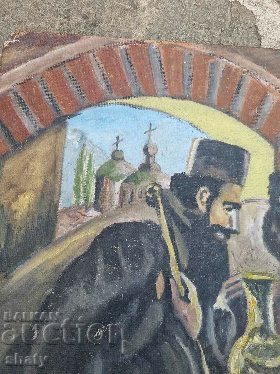 Delivery of Old painting. Phaser oil