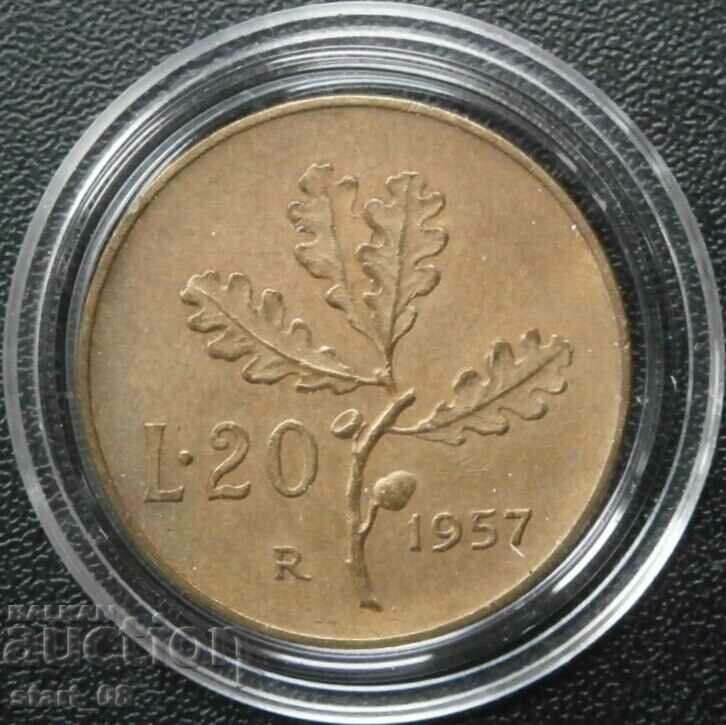 Italy 20 Lire 1957