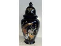 ITALIAN PORCELAIN URN JAR VASE COBALT BLUE