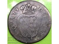 Toscana Quattino 1764 Francis al III-lea de Medici Argint - Rar!