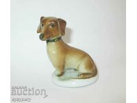 Old small porcelain statuette figure of a Dachshund dog