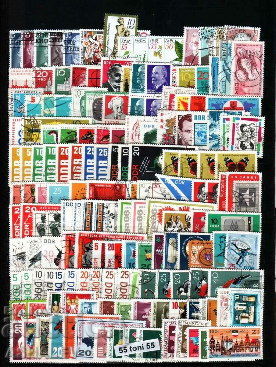 GDR lot - 2 of 330 postage stamps with seal