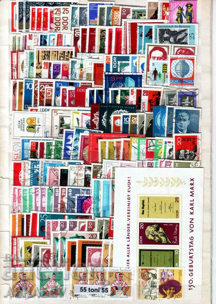 GDR lot - 4 of 220 + stamps with seal + block