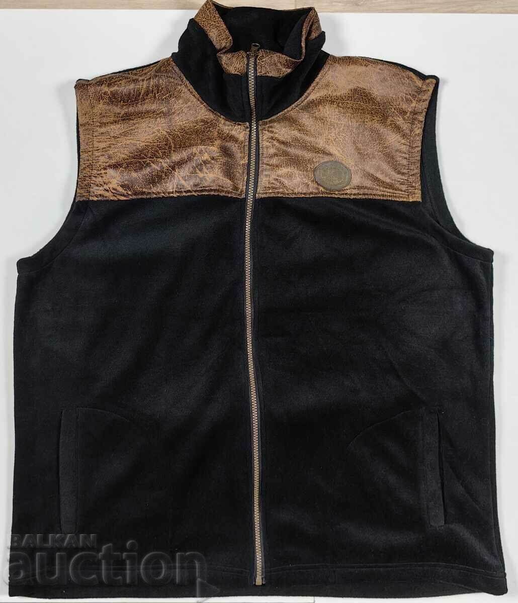 MEN'S FLEECE VEST WARMER FLEECE VEST WITH ZIPPER 2XL