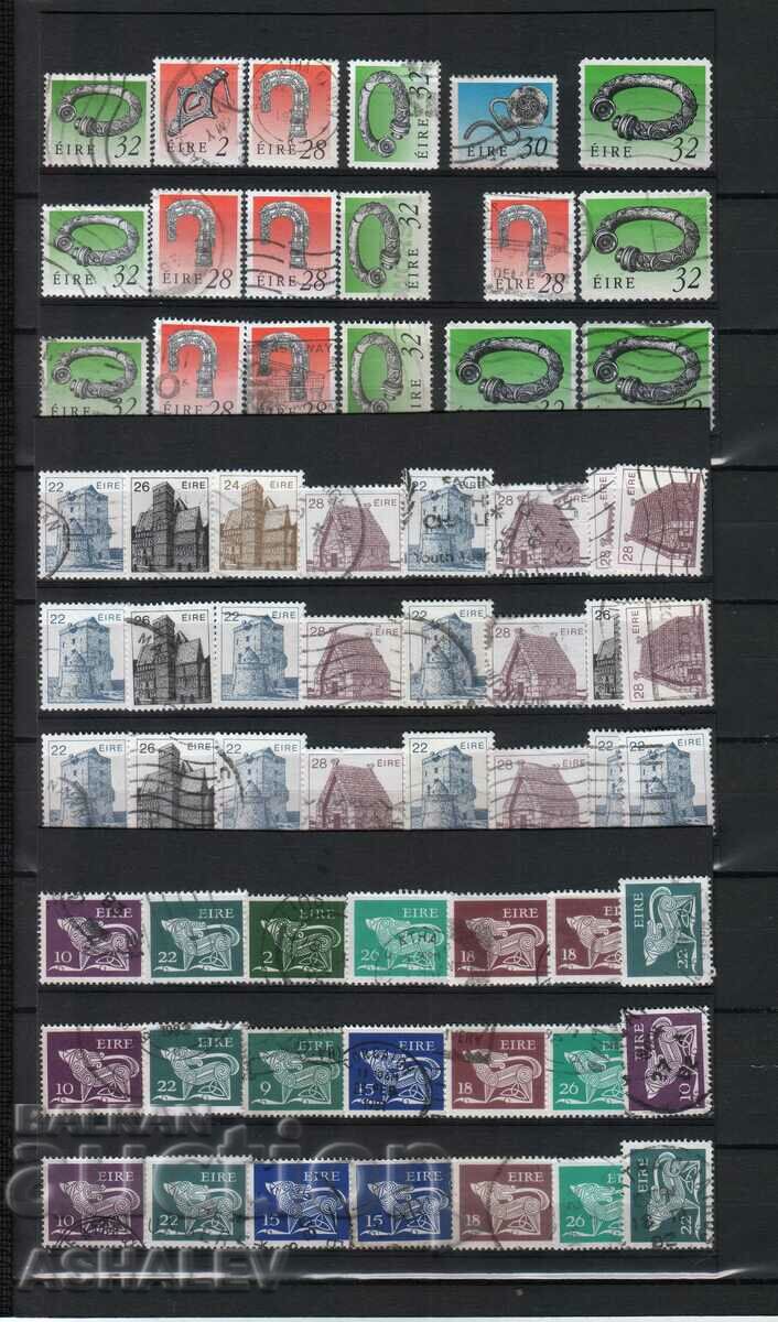 Eire lot of 63 +stamps with seal