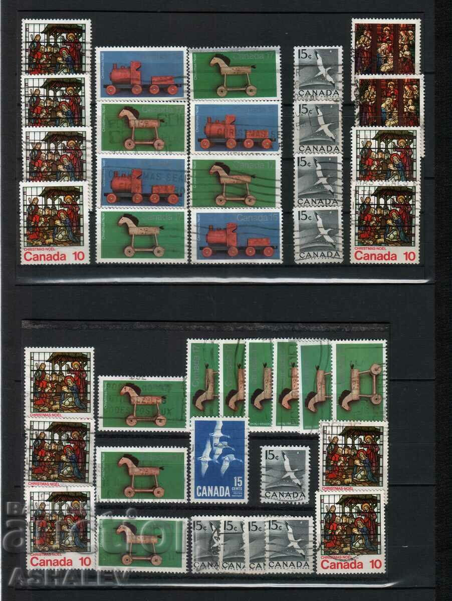 Canada lot of 40 +stamps with seal