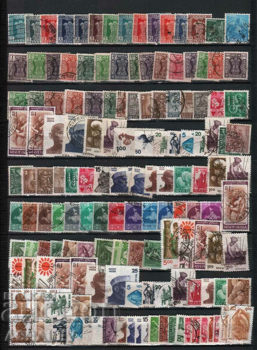 India lot of 360 +stamps with seal