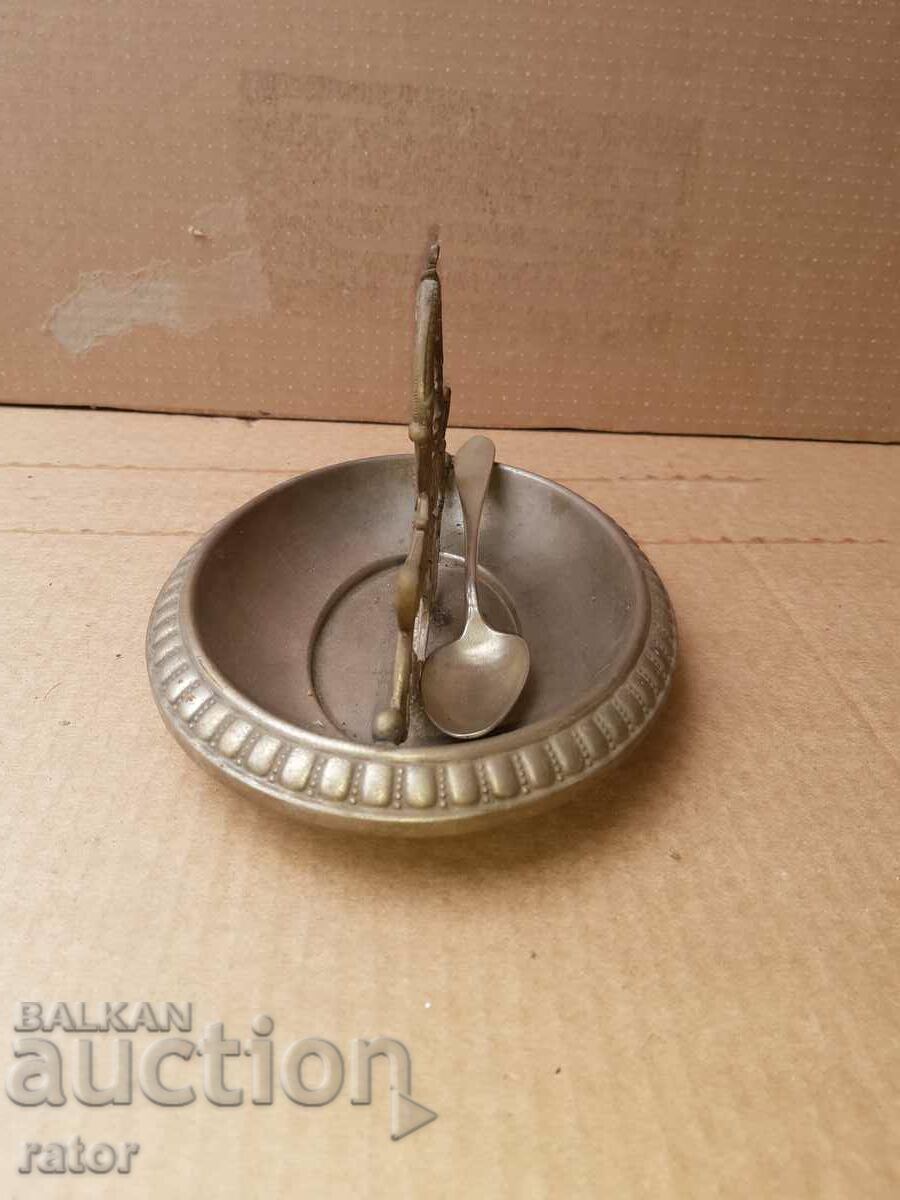Delivery of Old silver-plated dish, small dish, spoon - 100 years old