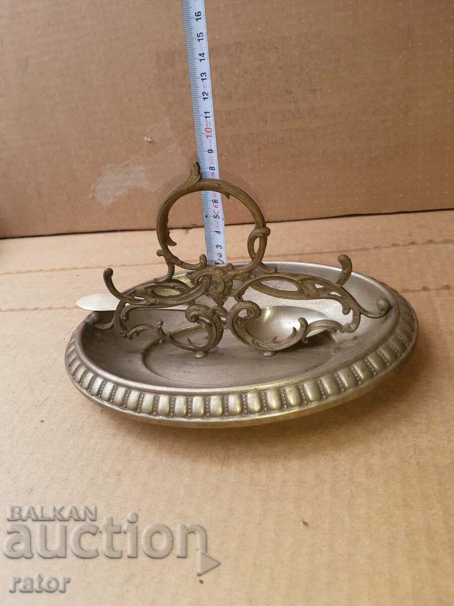 Old silver-plated dish, small dish, spoon - 100 years old - 5