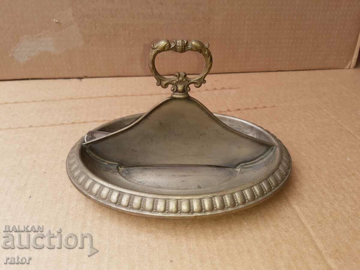 Old silver-plated dish, small dish, spoon - 100 years old - 5