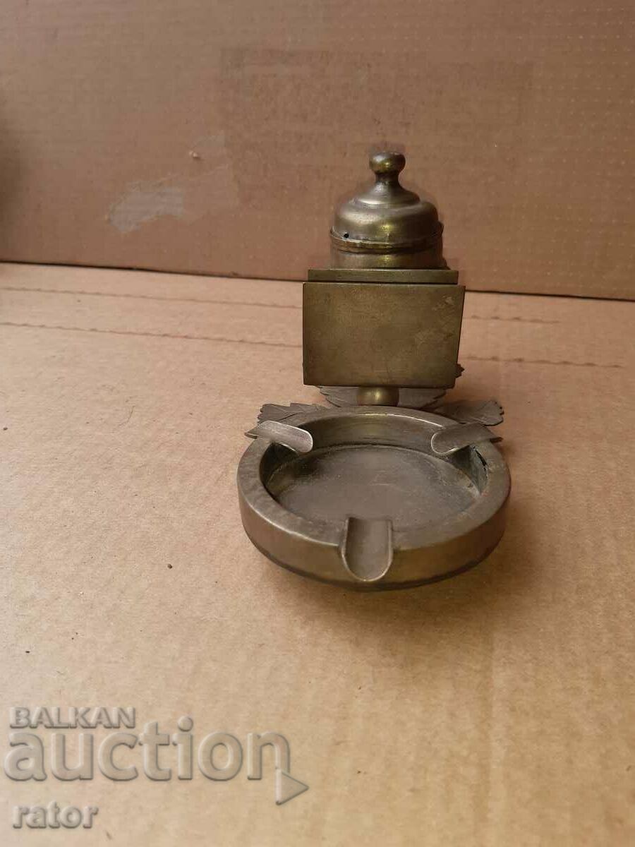 Old silver-plated ashtray, cigarette case, match - 100 years old - 5 Old silver-plated ashtray, cigarette case, match - 100 years old - 5