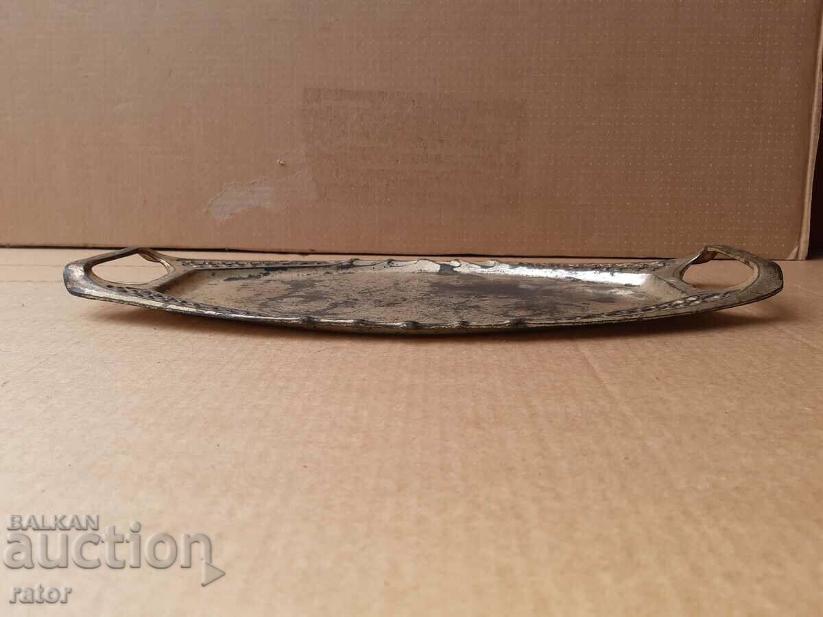 Auction  Old silver tray - 100 years old