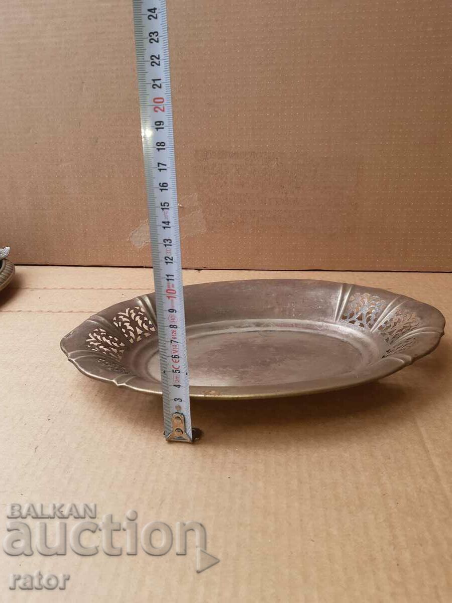 Auction  Old silver-plated dish - bonbonniera, fruit bowl - 100 years old