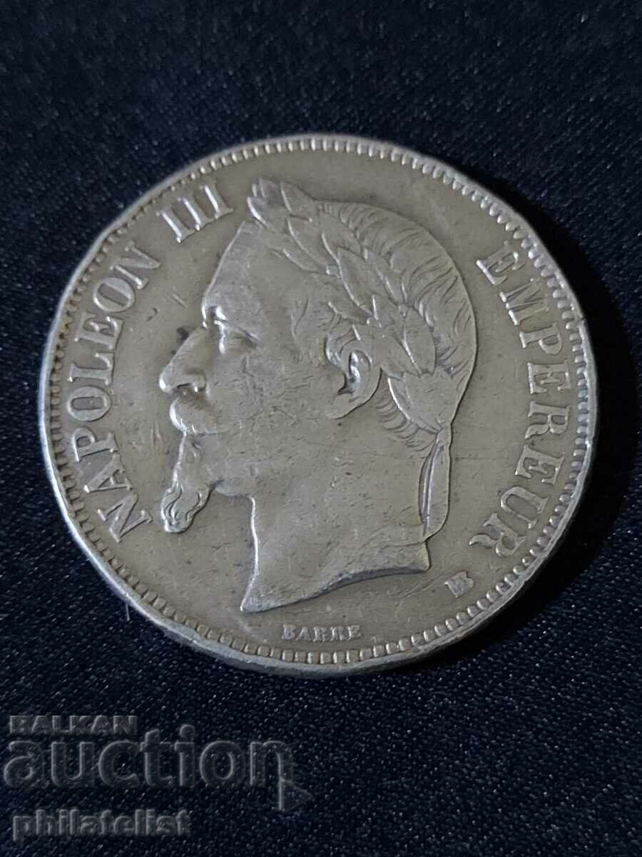 France 1869 BB - 5 Francs - Silver Coin