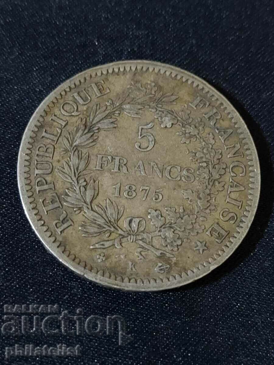 France 1875 K - 5 Francs - Silver Coin #1