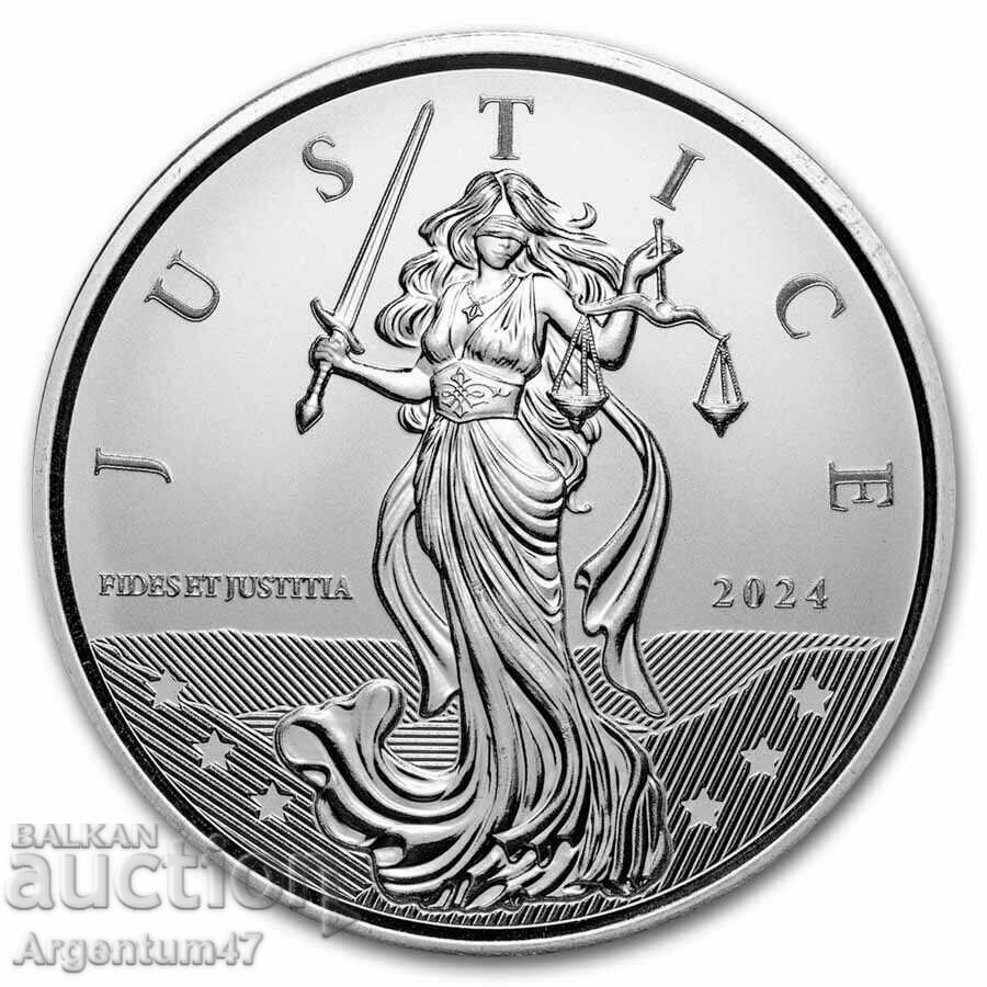 NEW!!! SILVER 1 OZ 2024 GIBRALTAR - JUSTICE