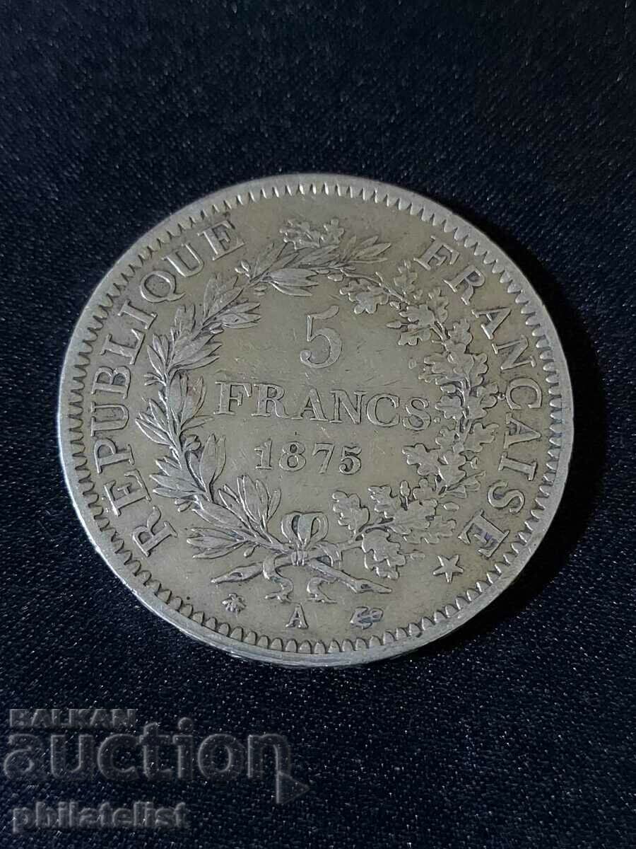 Franța 1875 A - 5 Franci - Monedă de argint #5