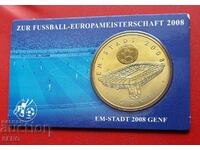 Switzerland and Austria - card with a medal for EUR. in football 2008