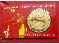 Switzerland and Austria - card with a medal for EUR. in football 2008