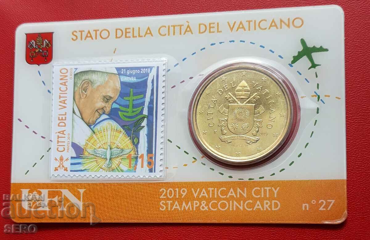 Coin Card-Vatican #27 din 2019 cu 50 de cenți 2019