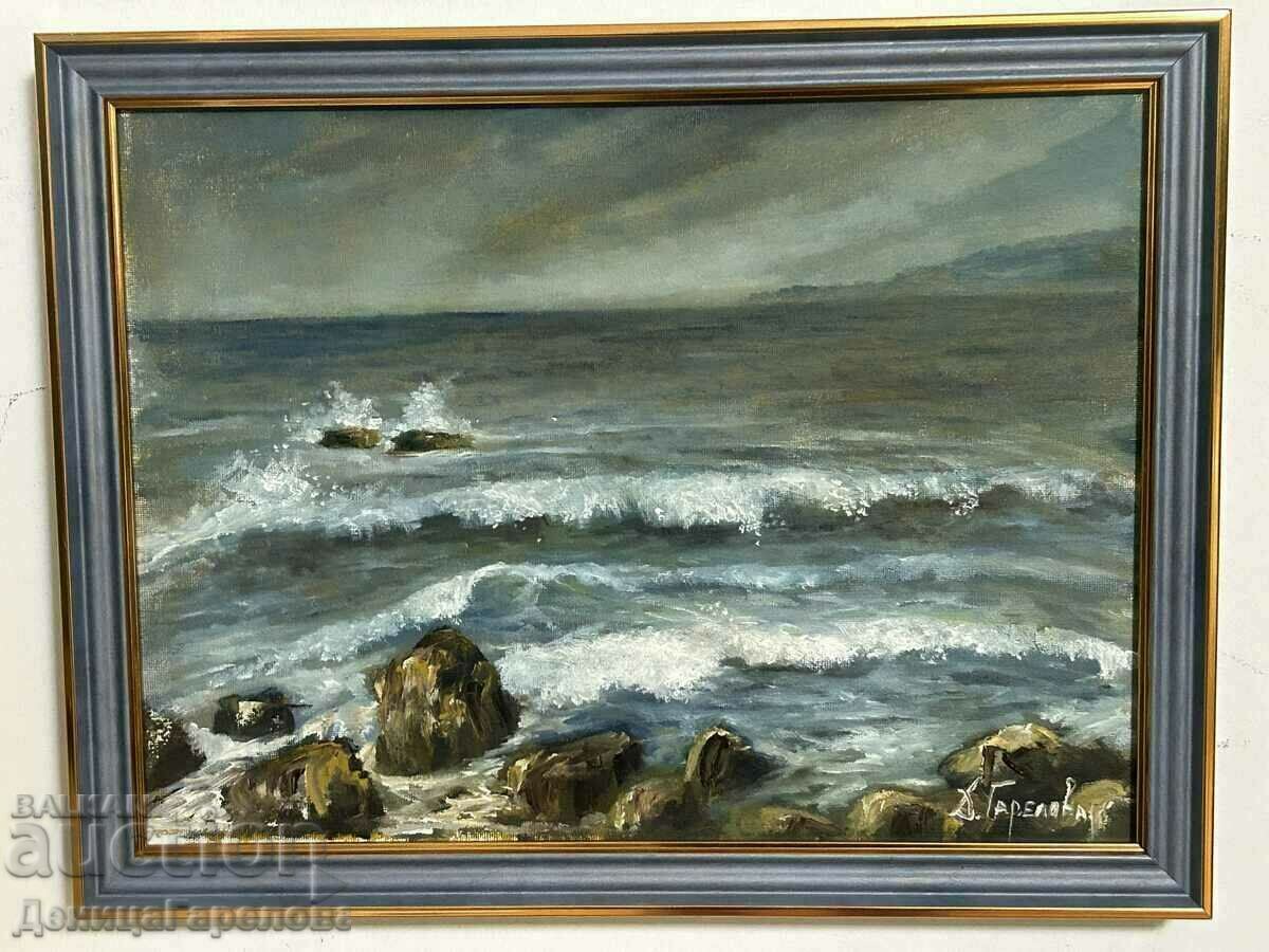 Denitsa Garelova oil painting frame "By the rocks" 30/40