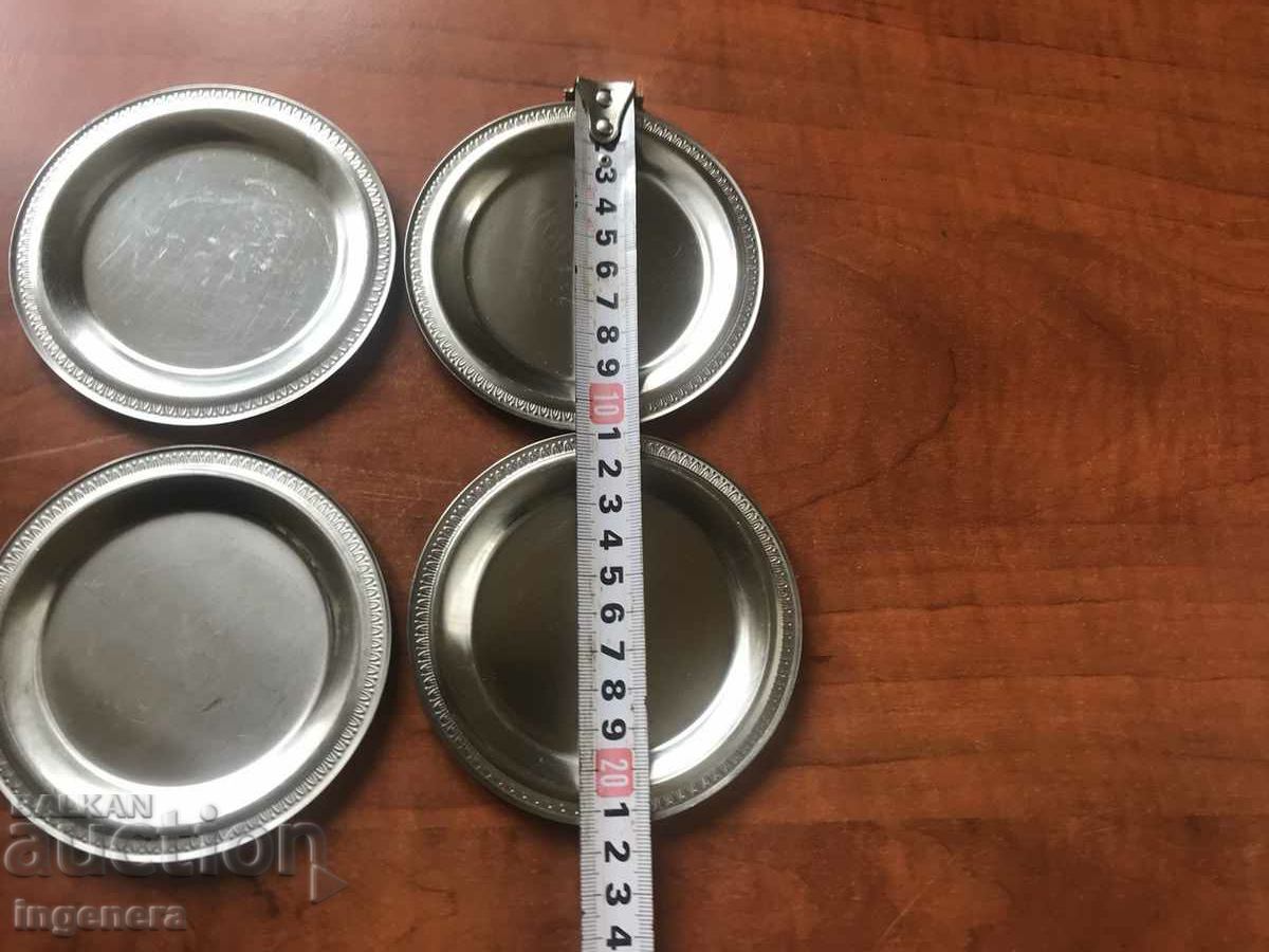 PLATE PLATE INOX METAL ORNAMENTS-4 PCS. - 5 PLATE PLATE INOX METAL ORNAMENTS-4 PCS. - 5
