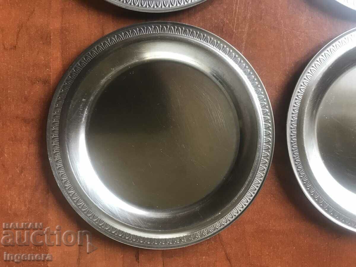 PLATE PLATE INOX METAL ORNAMENTS-4 PCS. - 6 PLATE PLATE INOX METAL ORNAMENTS-4 PCS. - 6
