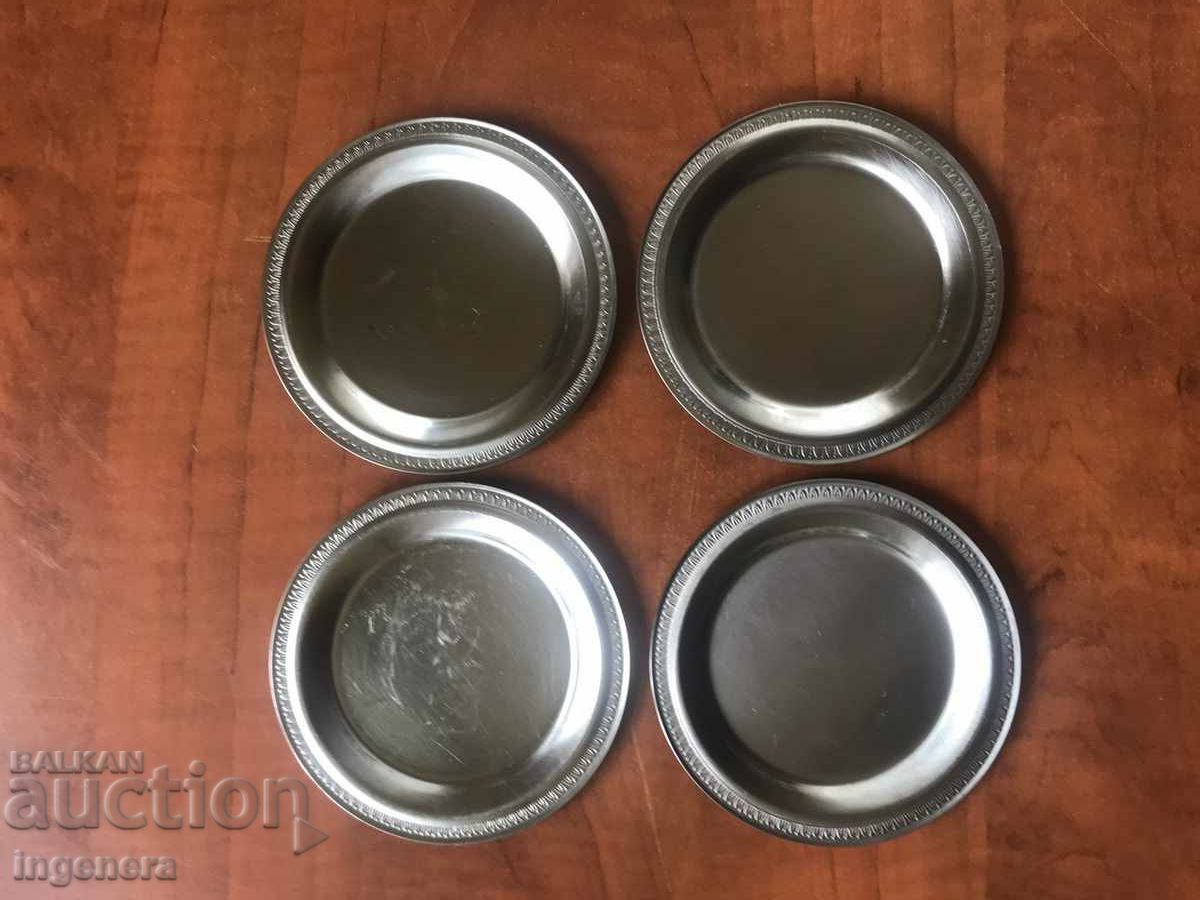 PLATE PLATE INOX METAL ORNAMENTS-4 PCS.