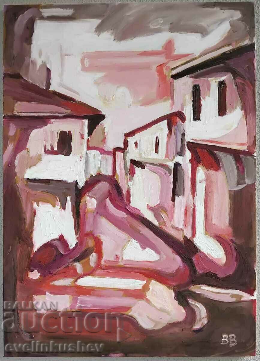 Oil painting "Window to the street" 50x70 / 68x88 cm. Oil painting "Window to the street" 50x70 / 68x88 cm.