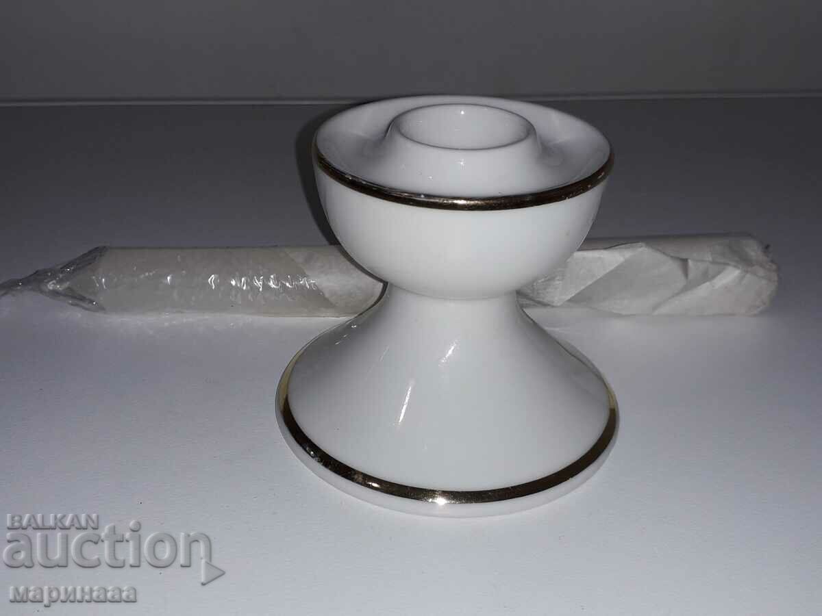 CANDLESTICK. PORCELAIN. GOLD. GERMANY