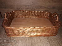 LARGE PANER. BASKET. RATTAN, WOOD