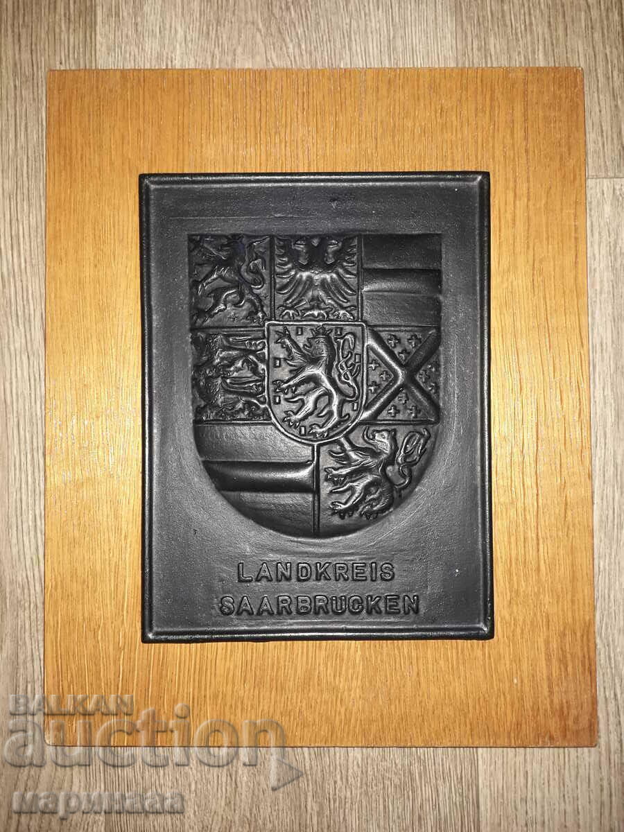 OLD LARGE PANEL. CAST IRON, WOOD. 2.138 KG OLD LARGE PANEL. CAST IRON, WOOD. 2.138 KG