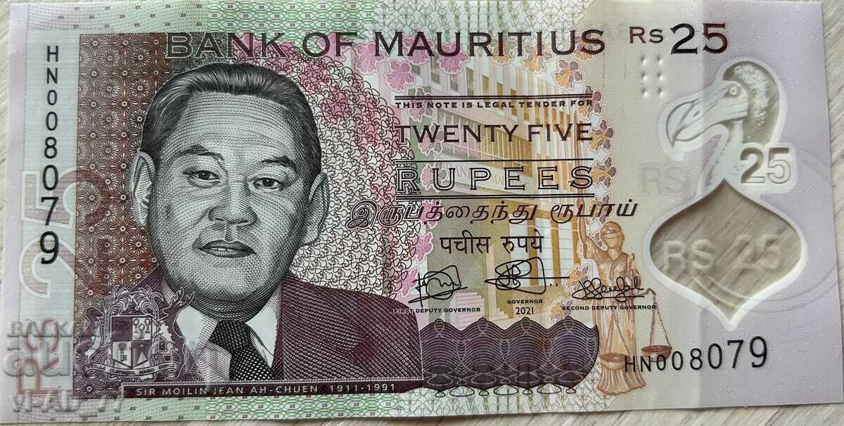 MAURITIUS 25 RUPEES polymer