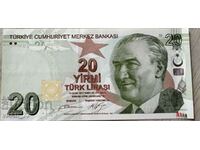 TURKEY 20 Lira 2009 - 2023 UNC