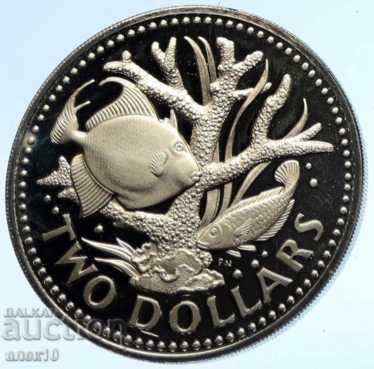 BARBADOS 2 DOLLAR 1973 PROOF