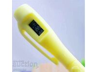 Pen with electronic clock - yellow pen date student