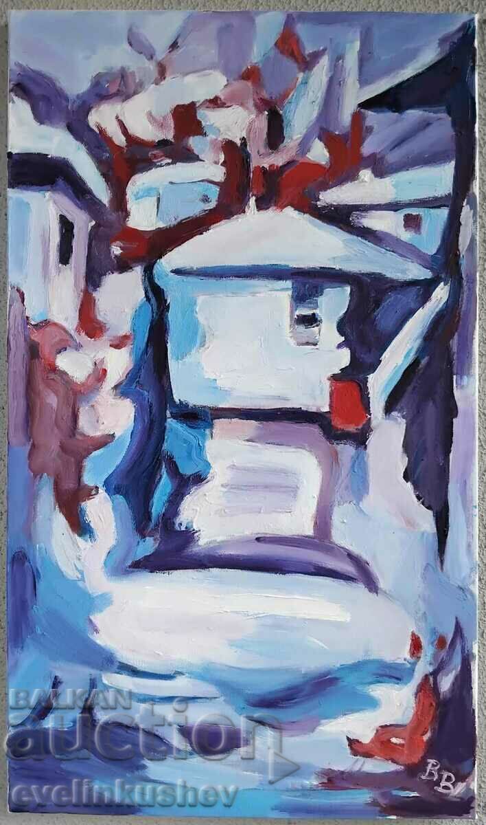 Auction Oil painting "High village" 40x70 / 58x78 cm. Auction Oil painting "High village" 40x70 / 58x78 cm.