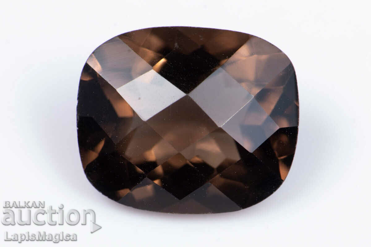 Опушен кварц 4.58ct cushion шлифовка №11