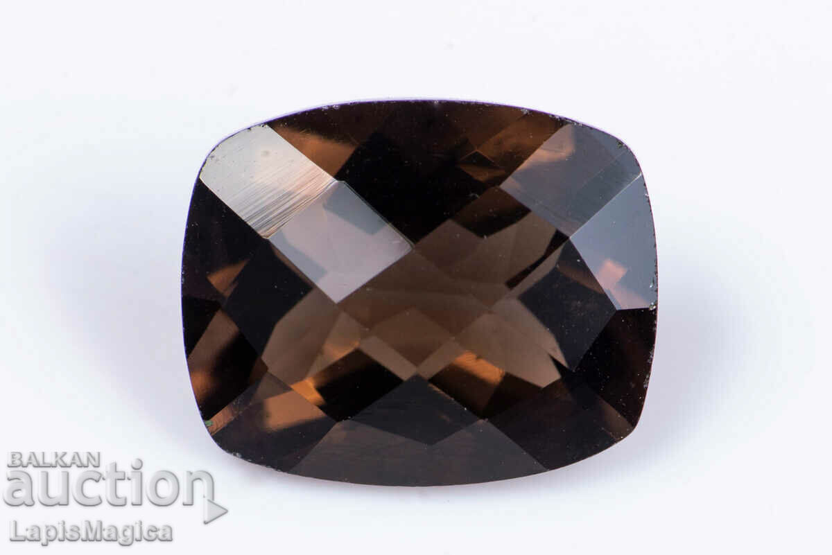 Опушен кварц 4.58ct cushion шлифовка №12