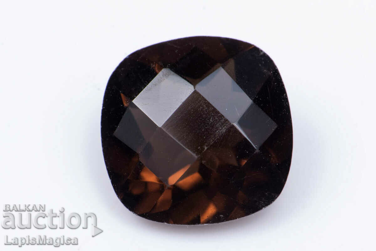 Опушен кварц 3.45ct cushion шлифовка №13