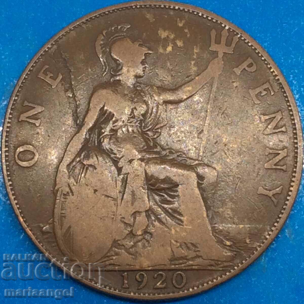 Marea Britanie 1 penny 1920 30mm bronz