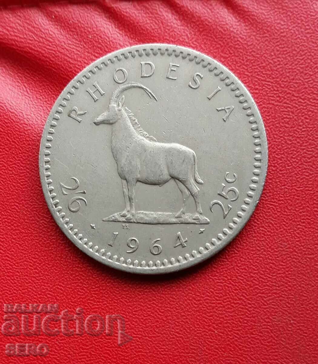 Rhodesia-25 cents 1964